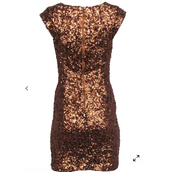 French Connection Bronze Sequin Dress Size 4 - Picture 4 of 4